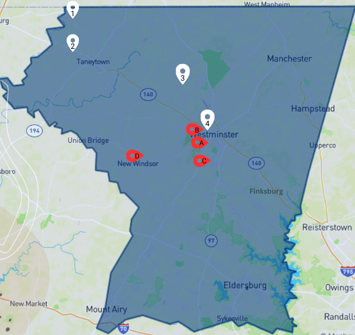 Carroll County Artists' Studio Tour Map